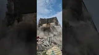 Обрушение 5 этажного аварийного дома, Супер! Красивое видео!