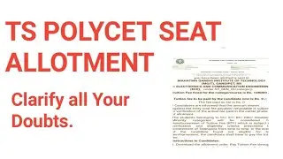 TS POLYCET SEAT allotment clarify all your doubts 2024