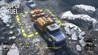 SnowRunner | How to Complete Out of Fuel Task | White Valley | Alaska