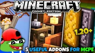 5 useful survival mods and addons for MCPE (1.20+) 😍 || Best addons for MCPE 🔥 || SKINNY OP