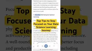 Top Tips to Stay Focused on Your Data Science Learning Journey