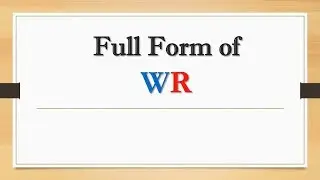 Full Form of WR || Did You Know?