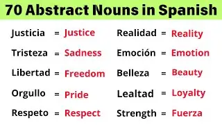 70 Most Common Abstract Nouns in Spanish