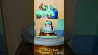 😇Waterfall Jungle Theme Cake || Teekhi Jalebi #shorts #cake #short #viral