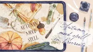 Autumn Mood Spell Illustration in Procreate - Vintage Watercolor Art on IPad