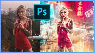 CYBERPUNK NEON EFFECT - how to edit photos into a cyberpunk effect in photoshop(Krampah Wilson).