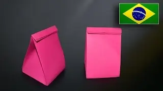 Origami: Sacolinha para Presentes - Instruções em Português PT-BR