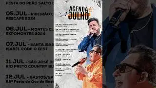 Agenda de JULHO no ar ✅ #bem #brunoemarrone #showbrunoemarrone #agendadomes