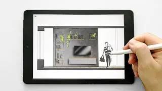 Quick Interior Design Sketches in Procreate on iPad 
