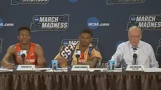 FRANK HOWARD, TYUS BATTLE AND COACH JIM BOEHEIM PRESS CONFERENCE AFTER BEATING MICHIGAN STATE