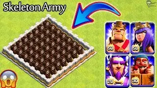 Skeleton Army vs Heroes and Troops Clash of Clans | All Heroes vs Skeleton Traps