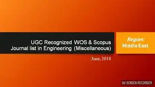 SCI (WOS) & SCOPUS Journals on Engineering Science in Middle East | Day On My Plate