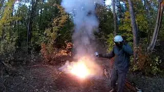 Что будет если бросить в костер обычную  серебрянку