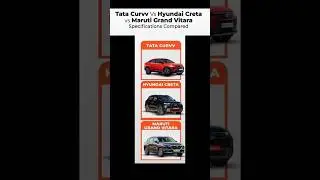 Tata Curvv VS Hyundai Creta VS Grand Vitara #marutisuzuki #hyundaicreta2024 #tata #tatacurvv