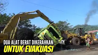 Excavator Rempong Evakuasi Truk di Bantu Wheel Loader