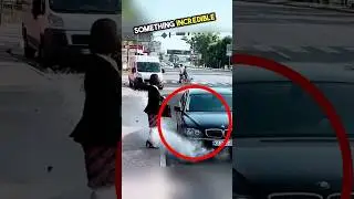 This car splashed water at her but then... 😯