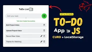 How To Create a ToDo List App in HTML CSS & JavaScript | CRUD Task App in JavaScript