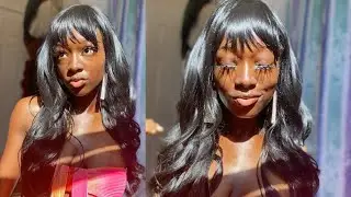 MY FIRST WIG WITH BANGS 😳  $19 Sensationnel Tamira Wig! Where to buy affordable wigs online