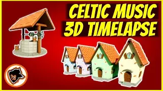 1 hour CELTIC MUSIC | Chill 3D TIMELAPSE in Blender
