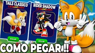 🥳CHEGOU COMO PEGAR NOVA SKIN do TAILS CLASSICO e RIDER SHADOW no SONIC SPEED SIMULATOR (Roblox)