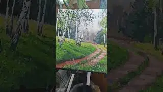 Любуюсь березовой рощей