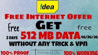 Idea Free Internet  512 Data 4G/3G/2G For 5 Day Lifetime Every Sim Card  By technical Situ