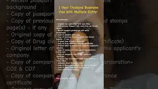 1 Year Thailand Business Visa|| Multiple Entry #travel #shorts #shortsvideo #youtubeshorts #roadto3k