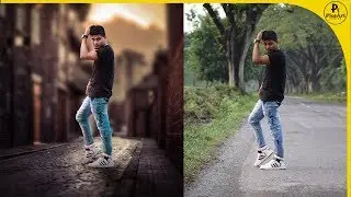 Piscart A boy posing in Street for photography, Picsart Manipualtion tutorial like Krishna Gallery