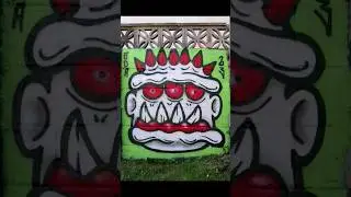Spray painting in the sunshine! #art #bristolart #painting #spraypaint #spraypaintart #monster