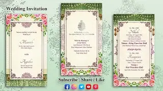 Muslim Wedding Invitation Video || Whats App Nikah Valima Invitation Video || KC Effects
