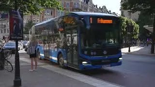 Sweden, Stockholm, bus 1 ride from Stureplan to Linnégatan