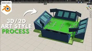 How to Create SOCCER FIELD in Blender 🏟️ | Grease Pencil & Toon Shader ✏️ 💫|