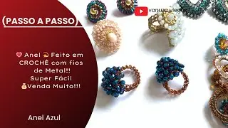 UAU..SUPER!😲TÃO INCRÍVEL!.. ANEL EM CROCHÊ COM FIO DE METAL! 💰VENDA QUANTOS VOCÊ PUDER FAZER.