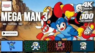 [NES Longplay] Mega Man | 100% Completion | No Damage | Full Game Walkthrough | 4K