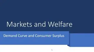 Markets and Welfare: Demand Curve and Consumer Surplus