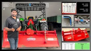 John Deere 45 HP VS Maschio 7 feet Rotavator | Tamil | Erode Dhanush
