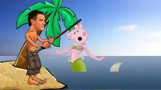 Pedro Pig se come a la sirena Petra