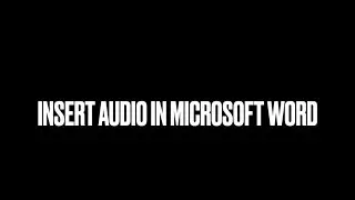 Insert Audio in Word