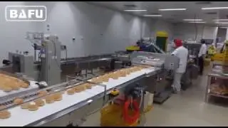 Hamburg packaging machine, bread packaging machine, automatic flow wrapper