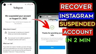 We suspended your account Instagram problem | How to open Instagram suspended account 2022