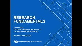 Research Fundamentals at UB, Part 1: Intro and Overview