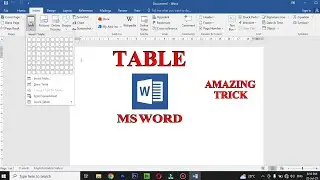 How to Create and Format Table in ms word | Table in MS Word