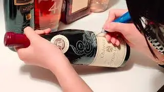 Freehand Wine Bottle Engraving: Swan Flourishing by Master Penman Connie Chen