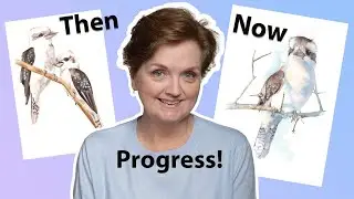 My Journey in Watercolour: Improving Kookaburra Paintings Over 12 Years