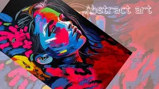 Abstract portrait painting technique// acrylicartgallery // video demo // speed art