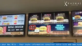 Digital Menu Board / Menu Board Vidéo - TV SCREEN FAST FOOD