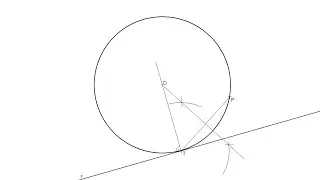How to Draw the Tangent Circle to a given Line knowing its Tangent Point passing through a Point