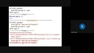 Unit II (Debugging Assertions in Python)