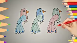 How to Draw a Birds With Number 666 Easy