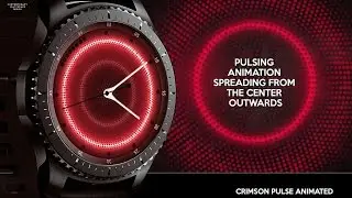 Crimson Pulse - animated Samsung Galaxy watch, Sport, Gear S3, S2